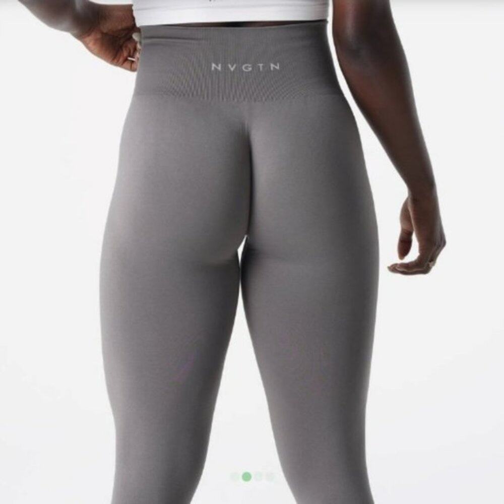 NVGTN Women's Charcoal High Waisted Seamless Stretch Leggings Size S - Picture 2 of 7